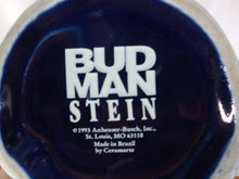 Load image into Gallery viewer, 1993 BudMan Budweiser Ceramic Beer Stein with Flip Lid
