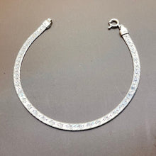 Load image into Gallery viewer, Bracelet, Sterling Silver, Herringbone with Starburst Cuts, 7 in
