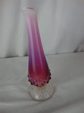 Load image into Gallery viewer, Vintage Fenton Art Glass Plum Opal Hobnail Swung Bud Vase
