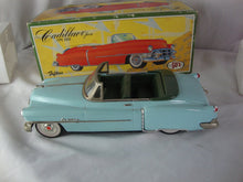 Load image into Gallery viewer, Vintage Japan Cadillac Open Type 1950 Aqua Tin Friction Toy Car with Original Box
