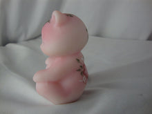 Load image into Gallery viewer, Vintage Fenton Pink Satin Rosaline Handpainted Apple Blossom Bear Figure
