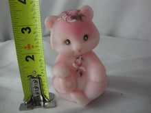 Load image into Gallery viewer, Vintage Fenton Pink Satin Rosaline Handpainted Apple Blossom Bear Figure
