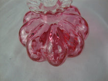 Load image into Gallery viewer, Vintage Fenton Cranberry Melon Diamond Optic Perfume Bottle with Stopper
