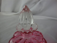 Load image into Gallery viewer, Vintage Fenton Cranberry Melon Diamond Optic Perfume Bottle with Stopper
