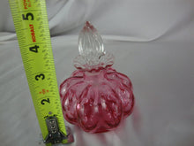 Load image into Gallery viewer, Vintage Fenton Cranberry Melon Diamond Optic Perfume Bottle with Stopper
