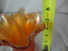 Load image into Gallery viewer, Vintage Marigold Carnival Diamond Ribbed Glass Vase
