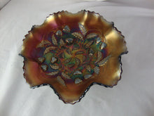 Load image into Gallery viewer, Vintage Northwood Amethyst Carnival Strawberry with Basket Weave Exterior Bowl
