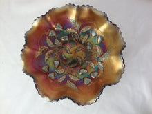 Load image into Gallery viewer, Vintage Northwood Amethyst Carnival Strawberry with Basket Weave Exterior Bowl
