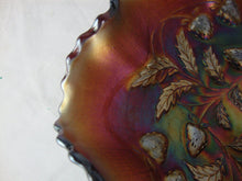 Load image into Gallery viewer, Vintage Northwood Amethyst Carnival Strawberry with Basket Weave Exterior Bowl
