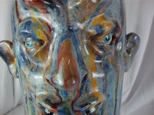 Load image into Gallery viewer, Folk Art Marvin Bailey Potter Multi Streaked Mini Jug in Open Five Tooth Mouth Ugly Face Jug

