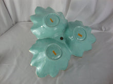 Load image into Gallery viewer, MCM California Pottery Aqua Gold Three Leaf Caddy Serving Dish with Handle
