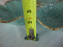 Load image into Gallery viewer, MCM California Pottery Aqua Gold Three Leaf Caddy Serving Dish with Handle
