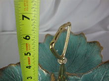 Load image into Gallery viewer, MCM California Pottery Aqua Gold Three Leaf Caddy Serving Dish with Handle
