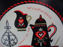 Load image into Gallery viewer, MCM Round Metal Kaffee Klatch Black Red Serving Decor Tray
