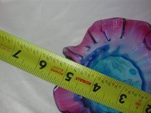 Load image into Gallery viewer, Vintage Fenton Mulberry &amp; Blue Art Glass Handpainted Grapes Leaves Vase With Clear Handle
