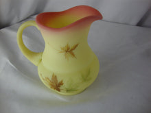 Load image into Gallery viewer, Vintage Fenton Uranium Burmese Autumn Leaf Small Creamer Pitcher
