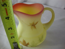 Load image into Gallery viewer, Vintage Fenton Uranium Burmese Autumn Leaf Small Creamer Pitcher
