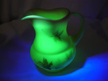 Load image into Gallery viewer, Vintage Fenton Uranium Burmese Autumn Leaf Small Creamer Pitcher
