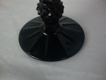Load image into Gallery viewer, Vintage Teal Blue Diamond Point Glass Pedestal Compote Candy Dish
