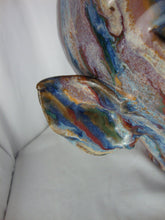 Load image into Gallery viewer, Folk Art Marvin Bailey Potter Multi Streaked Pointy Ear Toothy Mouth Ugly Face Jug

