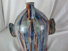 Load image into Gallery viewer, Folk Art Marvin Bailey Potter Multi Streaked Pointy Ear Toothy Mouth Ugly Face Jug
