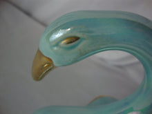 Load image into Gallery viewer, Vintage Royal Copley Aqua Iridescent Gold Ceramic Swan Planter
