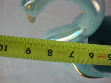 Load image into Gallery viewer, Vintage Royal Copley Aqua Iridescent Gold Ceramic Swan Planter
