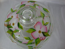 Load image into Gallery viewer, Vintage Handpainted Apple Blossom Clear Glass Cookie Biscuit Jar with Lid
