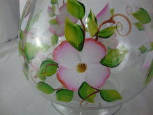 Load image into Gallery viewer, Vintage Handpainted Apple Blossom Clear Glass Cookie Biscuit Jar with Lid
