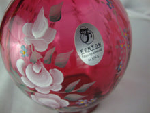 Load image into Gallery viewer, Fenton 2003 Handpainted Signed Cranberry Floral Small Vase
