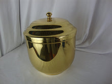 Load image into Gallery viewer, Vintage Copper Craft Brass Ice Bucket White Ceramic Liner and Brass Lid
