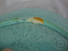 Load image into Gallery viewer, MCM California Pottery Aqua Gold Leaf Ashtray Trinket Dish
