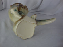 Load image into Gallery viewer, Vintage Hull Pottery Parchment Pine Cone Cornucopia Vase
