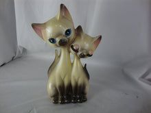 Load image into Gallery viewer, MCM Retro Ceramic Siamese Cat Pair Attached Figurine
