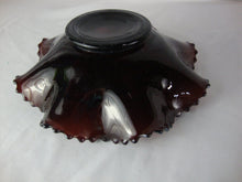Load image into Gallery viewer, Vintage Northwood Amethyst Carnival Glass Grape &amp; Cable Pattern Pie Crust Decor Bowl
