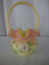 Load image into Gallery viewer, Vintage Fenton Handpainted Numbered Burmese Floral Basket
