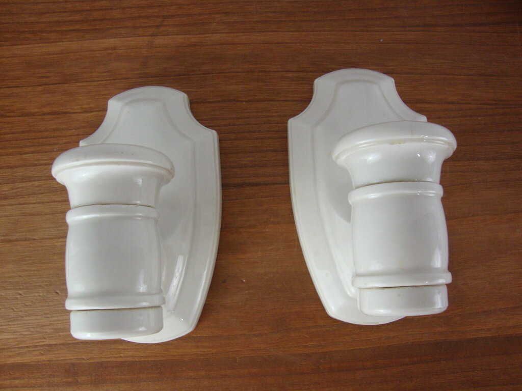 Vintage Lightolier Porcelain Indoor Wall Sconces NO WIRING