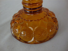 Load image into Gallery viewer, MCM Kanawha Amber Glass Moon Stars Swung Pedestal Vase
