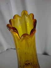 Load image into Gallery viewer, MCM Kanawha Amber Glass Moon Stars Swung Pedestal Vase
