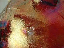 Load image into Gallery viewer, Vintage Imperial Glass Red Carnival Glass Acanthus Leaf Shallow Footed Decor Bowl
