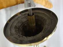 Load image into Gallery viewer, Vintage Brass Four Arm Bell Ceiling Mount Light Fixture UNTESTED
