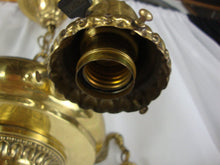 Load image into Gallery viewer, Vintage Brass Four Arm Bell Ceiling Mount Light Fixture UNTESTED
