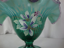 Load image into Gallery viewer, Vintage Fenton New Century Green Purple Handpainted Signed Decor Glass Basket
