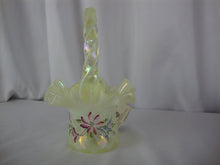 Load image into Gallery viewer, Vintage Fenton Art Glass Handpainted Topaz Glass Small Decor Basket

