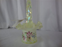 Load image into Gallery viewer, Vintage Fenton Art Glass Handpainted Topaz Glass Small Decor Basket
