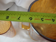 Load image into Gallery viewer, Vintage Jeanette Marigold Carnival Optic Hexagon Beverage Pitcher and Four Glasses Set
