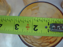 Load image into Gallery viewer, Vintage Jeanette Marigold Carnival Optic Hexagon Beverage Pitcher and Four Glasses Set
