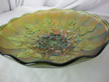 Load image into Gallery viewer, Antique Millersburg Fenton Green Carnival Blackberry Wreath Scallop Edge Bowl
