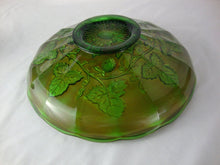 Load image into Gallery viewer, Antique Millersburg Fenton Green Carnival Blackberry Wreath Scallop Edge Bowl
