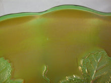 Load image into Gallery viewer, Antique Millersburg Fenton Green Carnival Blackberry Wreath Scallop Edge Bowl
